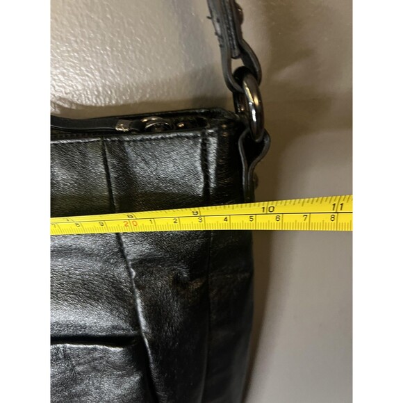 Elliott Lucca Crossbody Bag Womens Black Leather Magdalena Woven Turn Lock - Picture 6 of 13